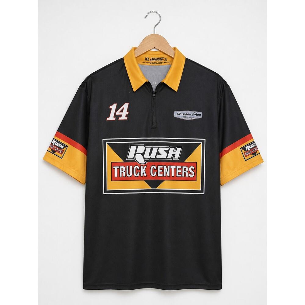 Simpson Racing Shirt XL Rush Truck Centers #14 Pit Crew Style Black Gold